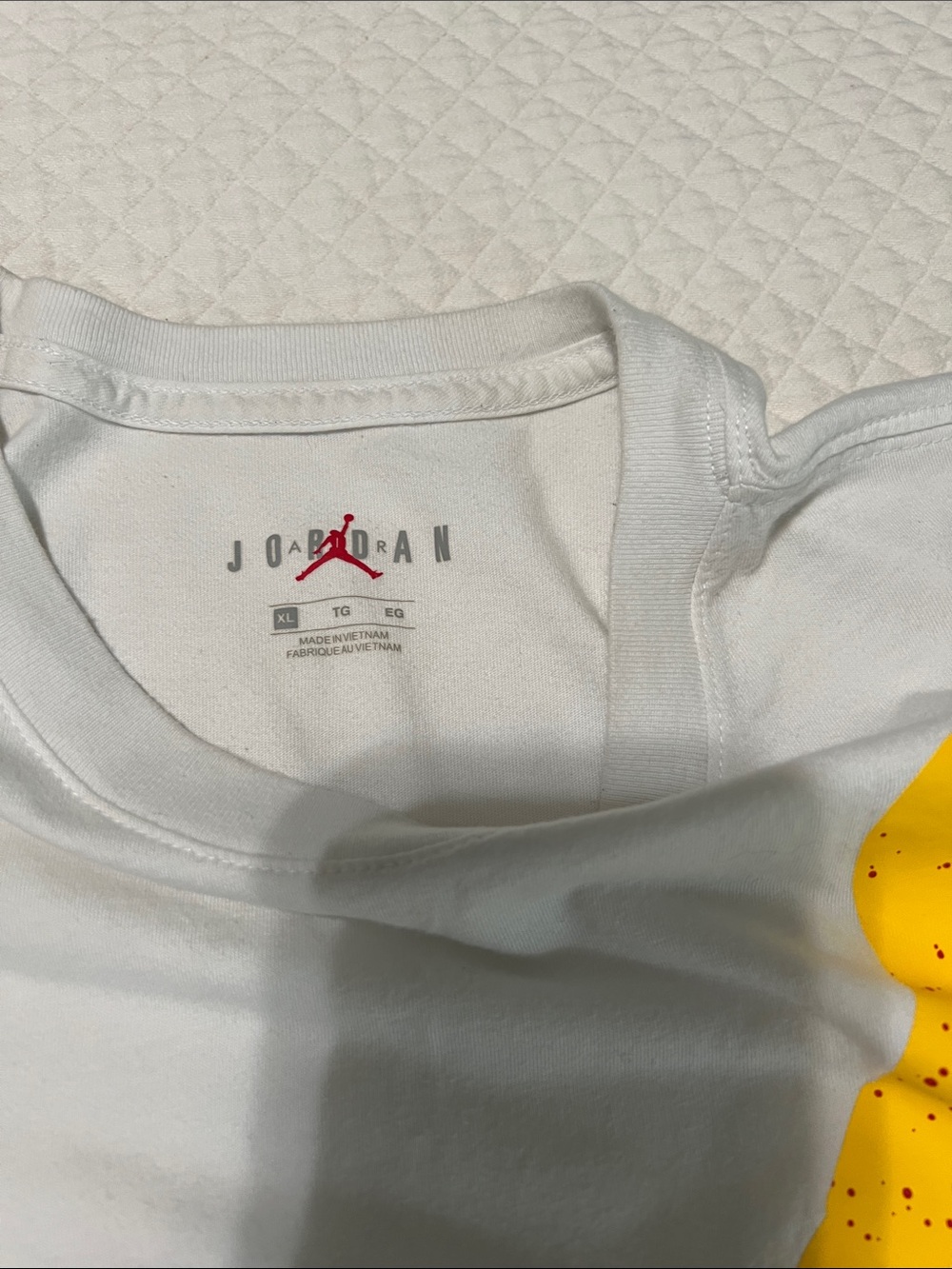 Jordan Unisex White Short Sleeve Tee with Multicolor Jumpman Graphic - Picture 2 of 6